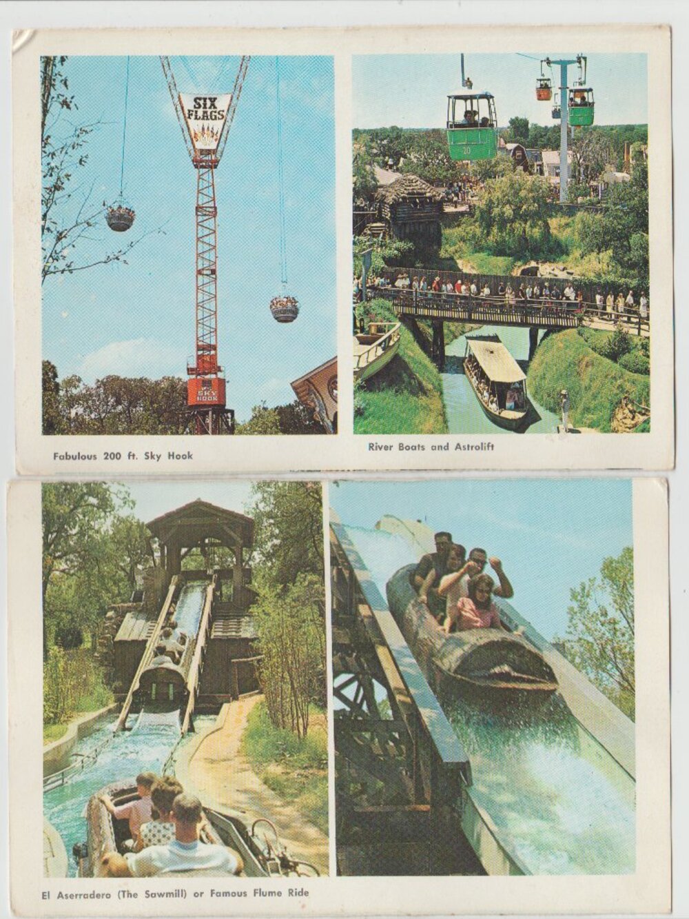 Magnificent Six Flags Over Texas Amusement Park Souvenir Folder Postcard
